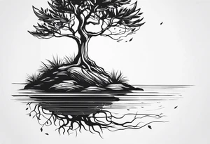 A TINNY TREE WITH ROOT tattoo idea