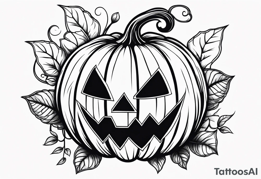 Pumpkin with vines no face tattoo idea