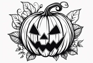 Pumpkin with vines no face tattoo idea