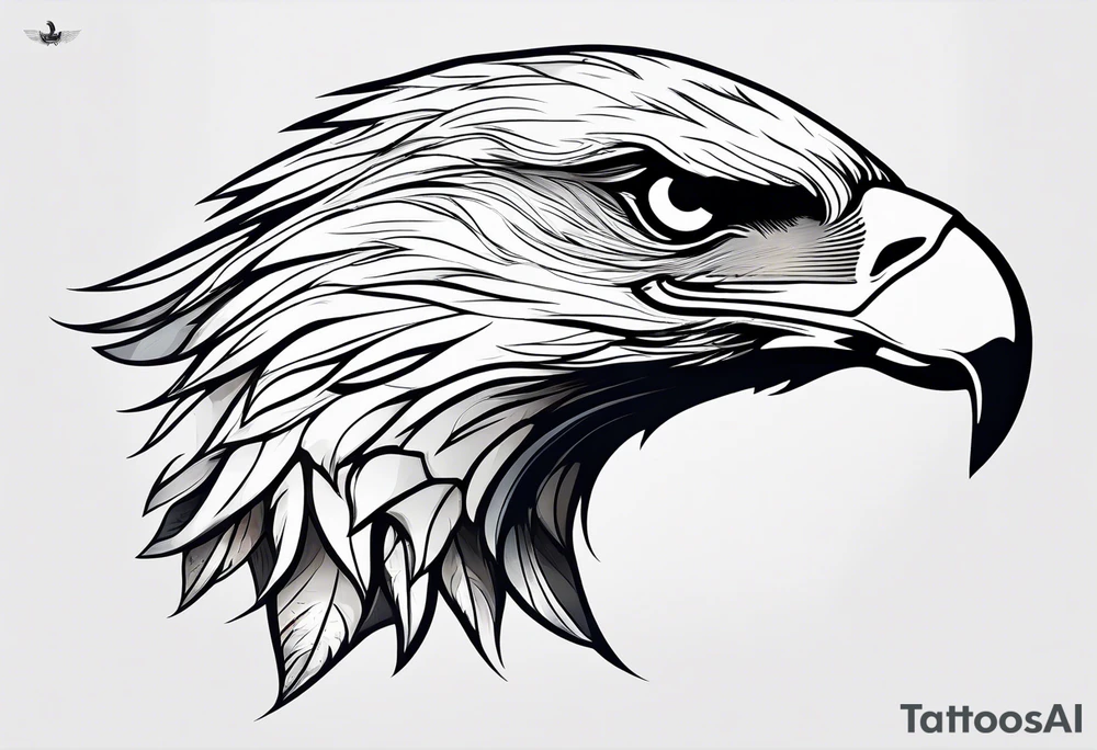 eagle side view flying tattoo idea