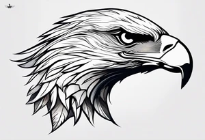 eagle side view flying tattoo idea