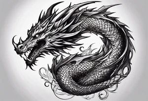 Dragon wrapped around a sword tattoo idea