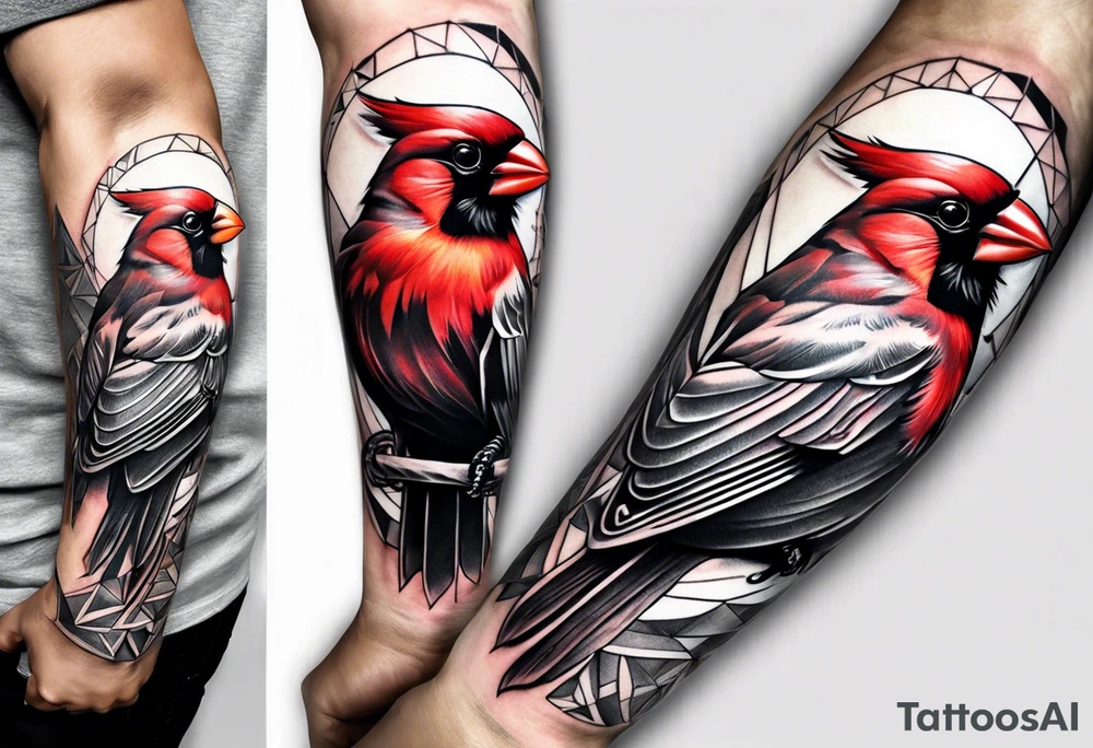 Men’s Forearm Tattoo with a cardinal and roman numerals tattoo idea