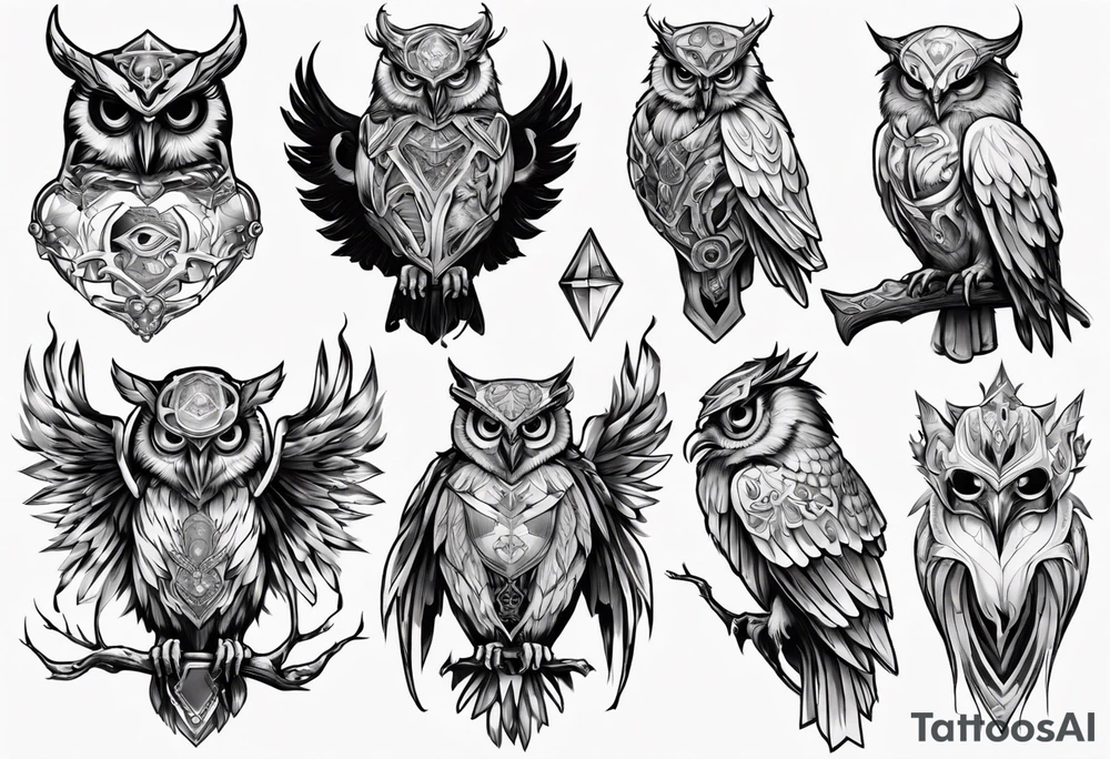 The Demon Owl Stolas, a Prince of Hell who is obsessed with gems, knowledge of astrology and poisonous gems. tattoo idea