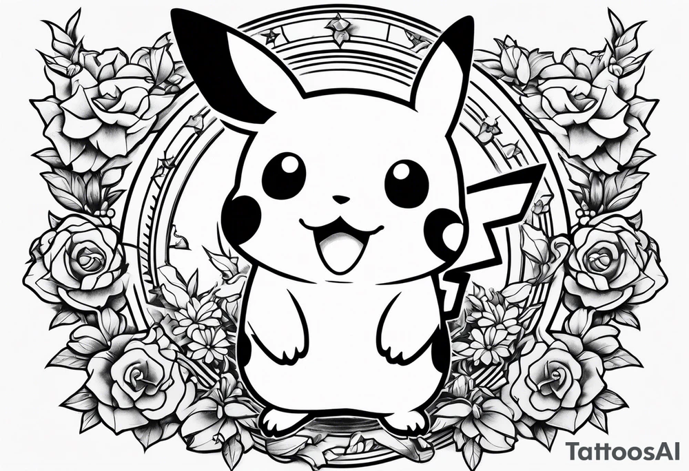 Old school pikachu tattoo idea