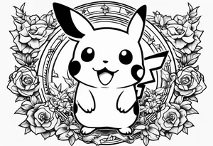 Old school pikachu tattoo idea