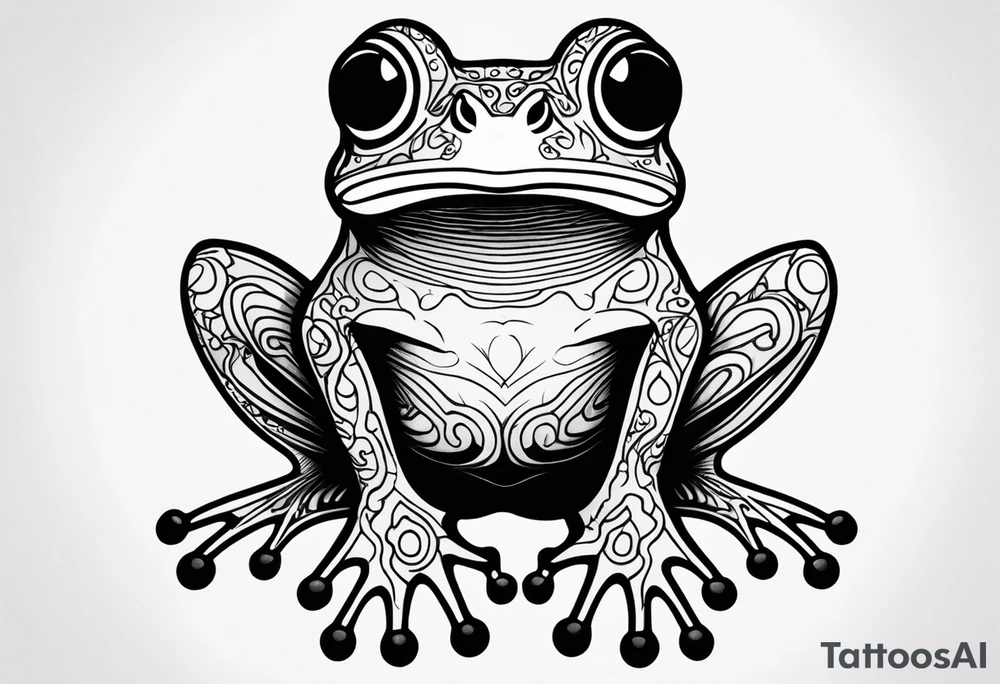 a psychedelic frog tattoo idea