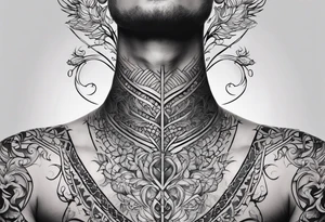 neck tatoo symmetrical containing neck vertebrae broken searing pain scalpel tattoo idea
