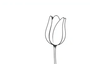 Tulip, tulip line style tattoo, hidden S letter in Tattoo, more better lines tattoo idea