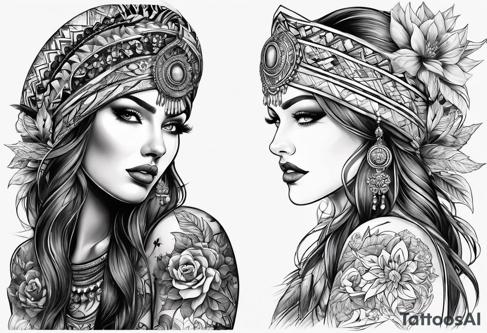 Два волка с оскалом tattoo idea