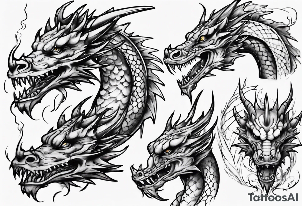 Dragón smoking tattoo idea