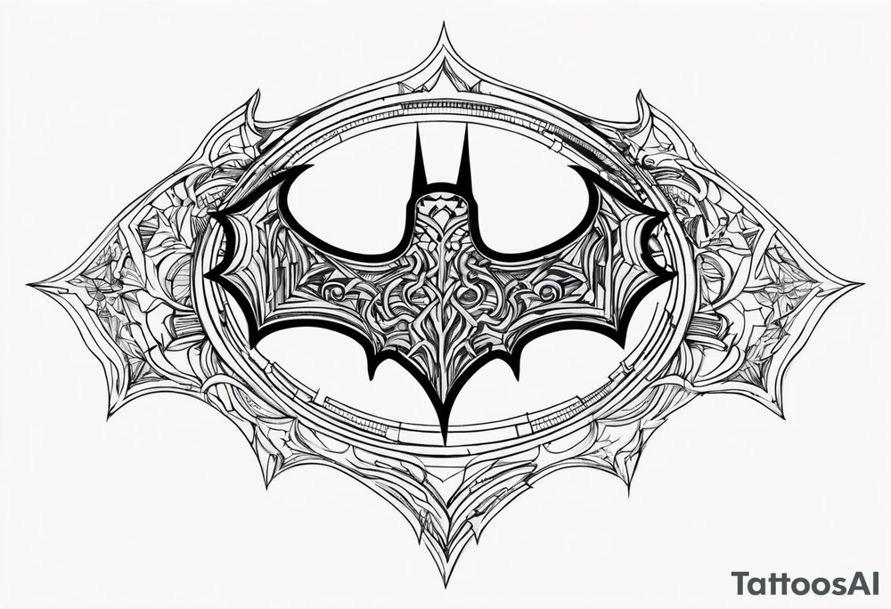 Cyber sigilism batman symbol tattoo idea