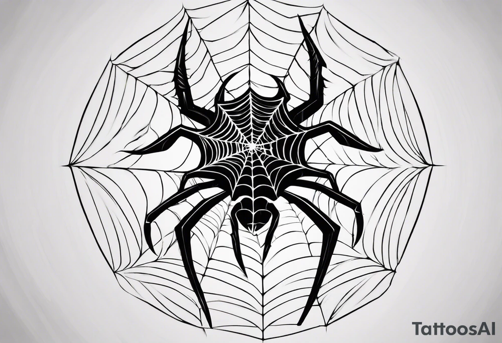 Spiderweb, dragon, spiral tattoo idea