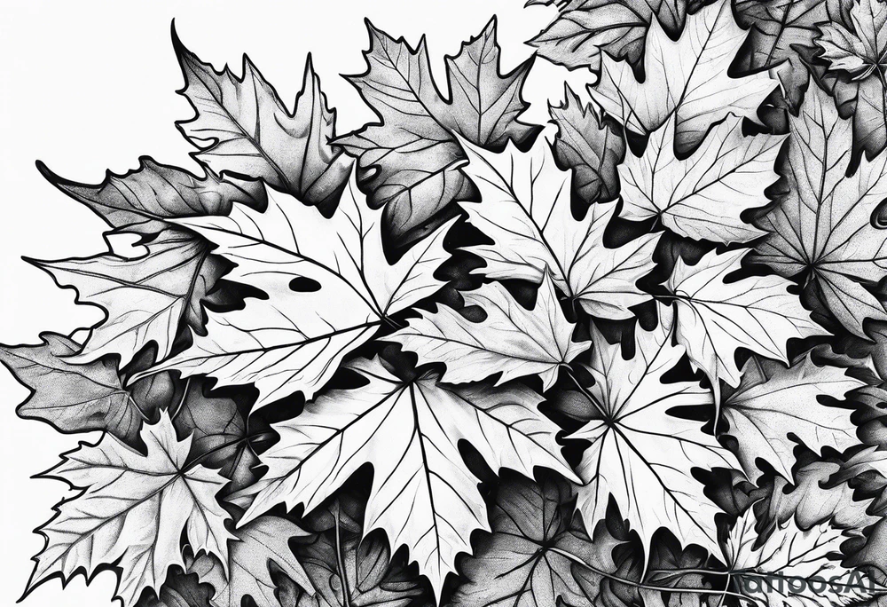 maple leafs falling tattoo idea