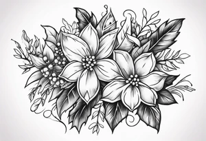 Holly floral bouquet tattoo idea