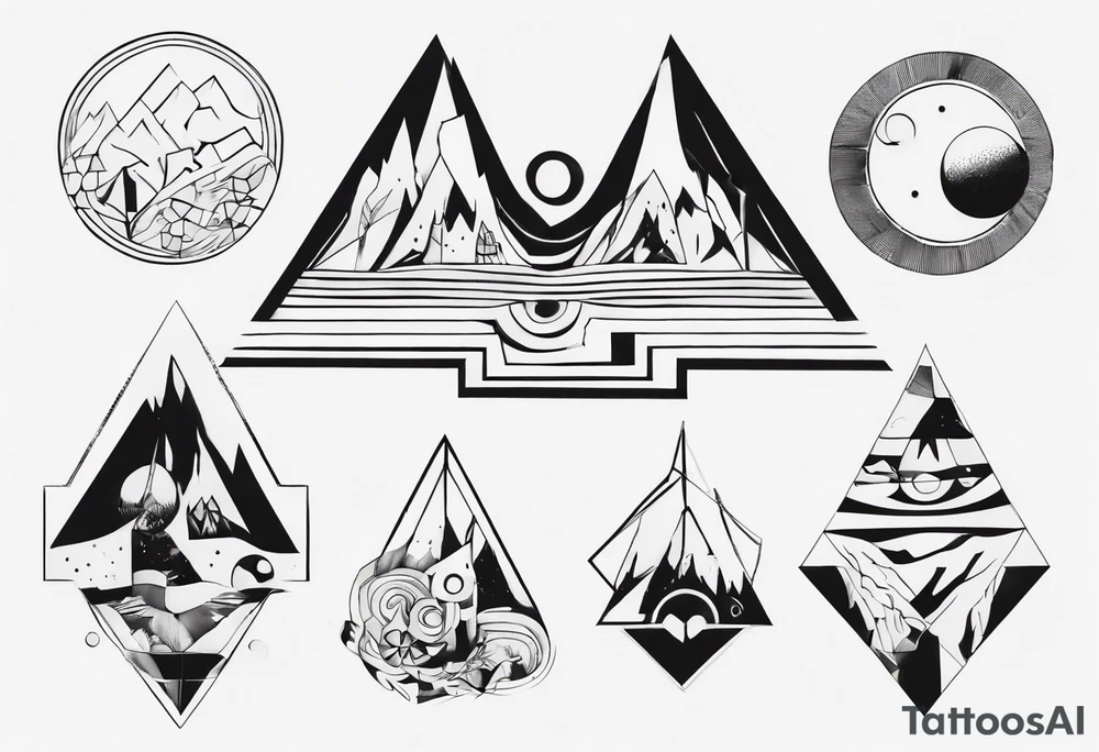 Persephone with mountains tattoo idea
