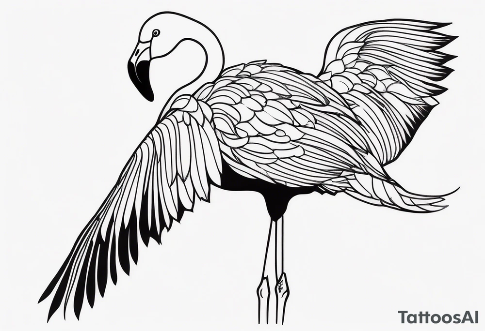 cute flamingo tattoo idea