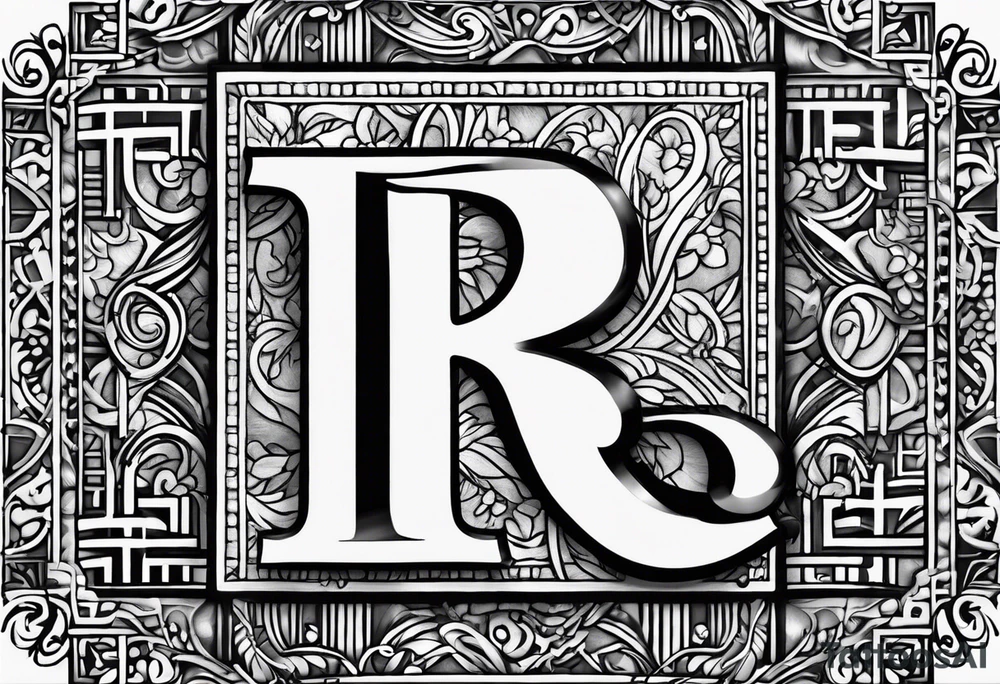 Scrabble tile with the letter R and number 14 tattoo idea