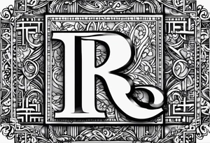 Scrabble tile with the letter R and number 14 tattoo idea