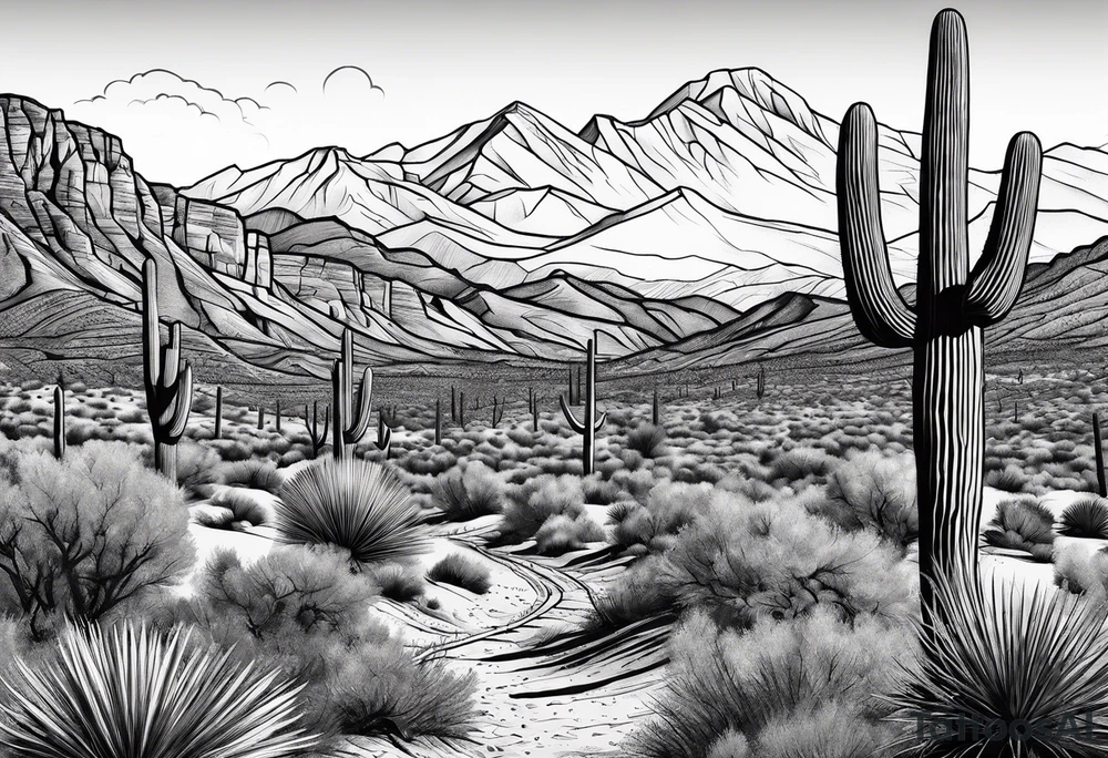 Arizona Trail through dessert tattoo idea