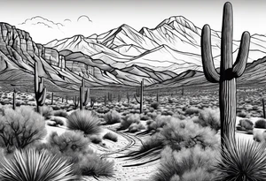 Arizona Trail through dessert tattoo idea