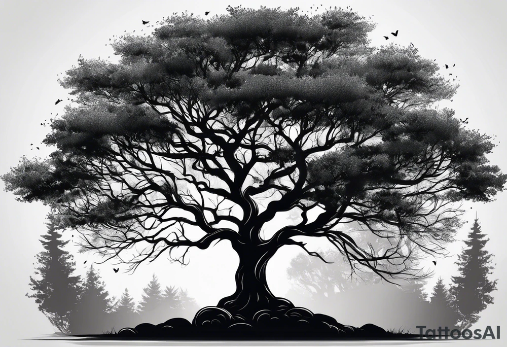 Tree silhouette tattoo idea