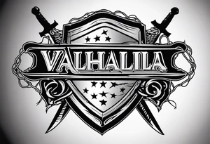 Wounded warrior valhalla shield barb wire tattoo idea