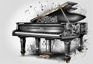 key of a piano tattoo idea