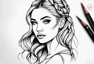 Eine Fee mit dutch braids der ganze Körper ist zu sehen tattoo idea