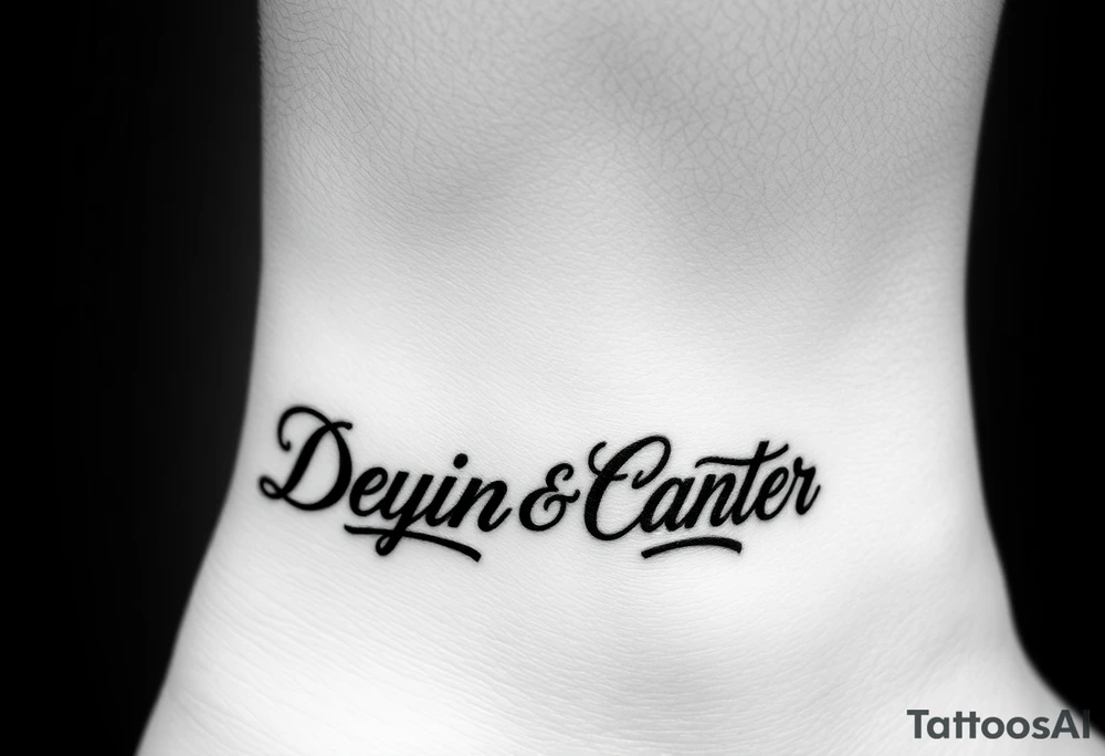My sons names- Declan and Carter around my ankle tattoo idea
