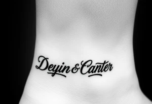 My sons names- Declan and Carter around my ankle tattoo idea