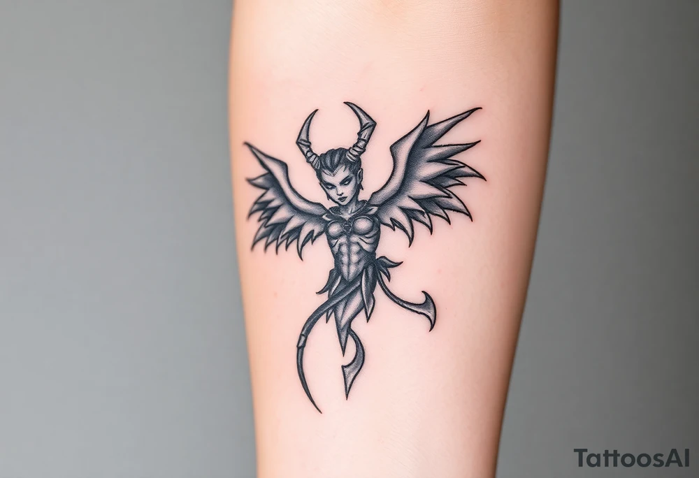 Lucifer as an angel beautiful tattoo idea