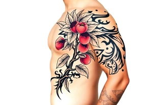 Pepper plant peach tree tattoo idea