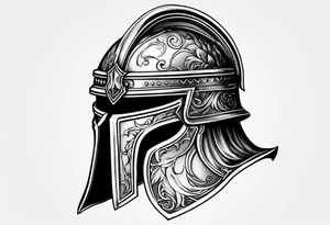medieval knight helmet tattoo idea
