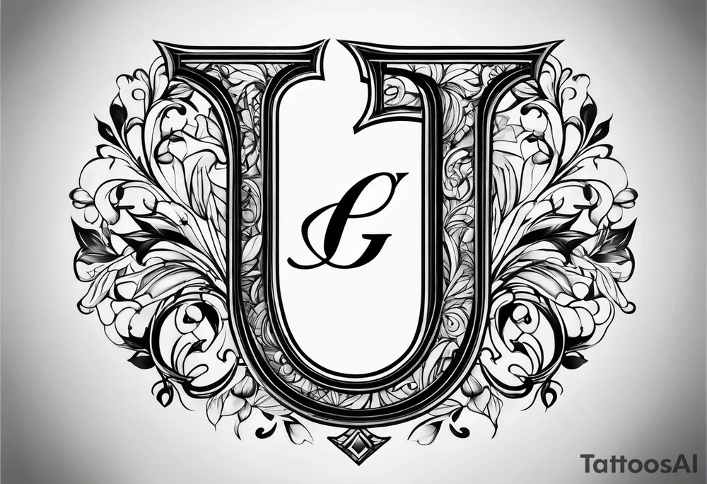 Simple Initial monogram "eg" tattoo idea