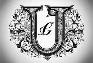 Simple Initial monogram "eg" tattoo idea