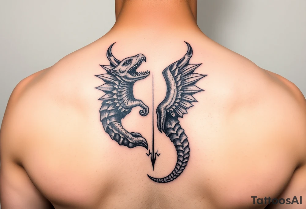 dos escorpiones protegen a la justicia ciega tattoo idea