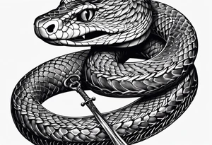 snake wrapped around a sword tattoo idea