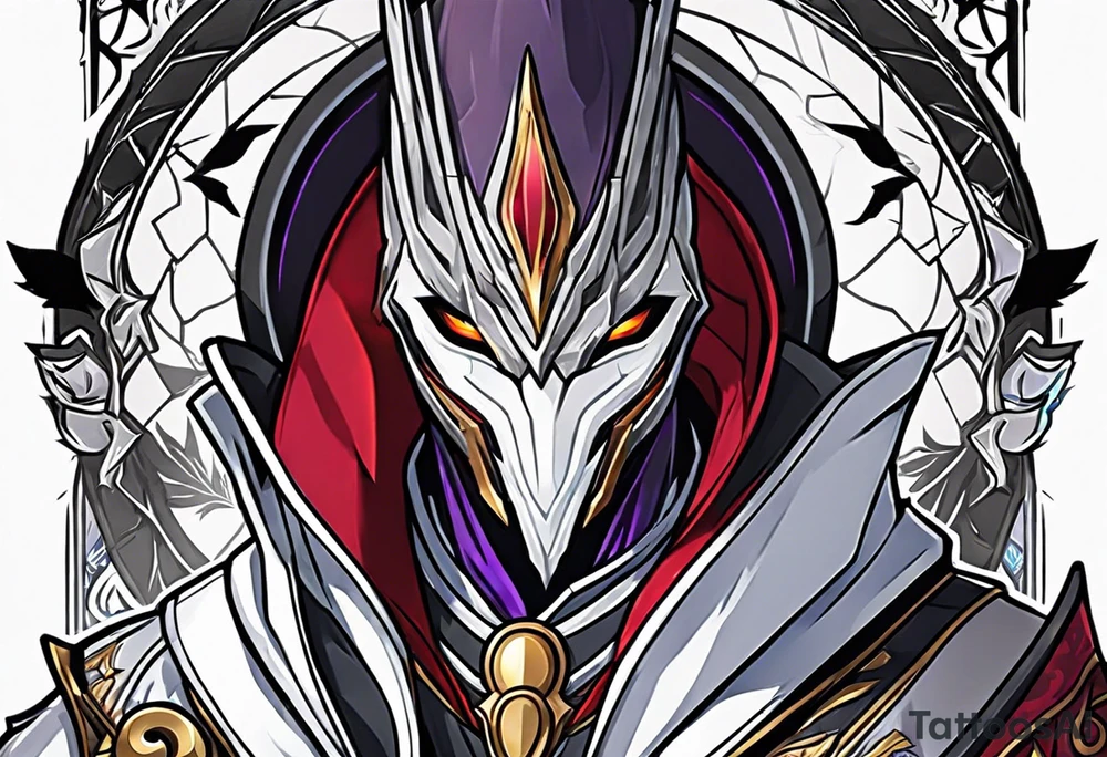 jhin for league of legends game tattoo idea