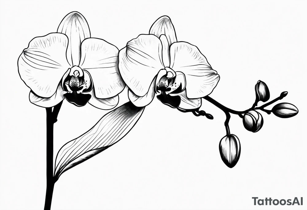 A simple wrap around orchid with pretty details tattoo idea A simple wrap around orchid with pretty details tattoo idea