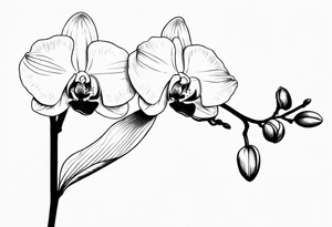 A simple wrap around orchid with pretty details tattoo idea