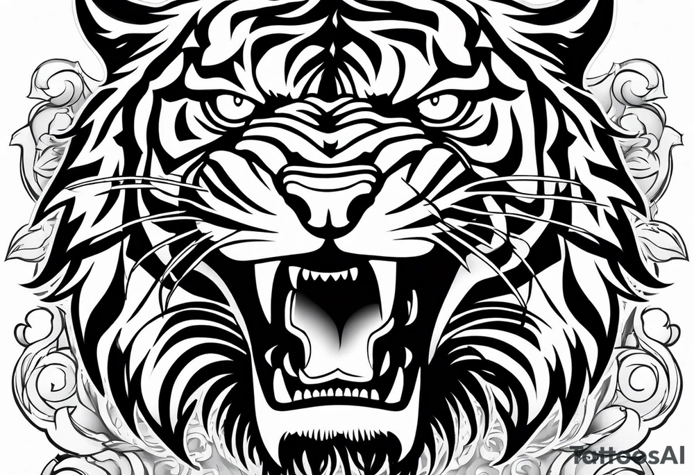 Snarling Tiger tattoo idea