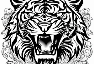 Snarling Tiger tattoo idea
