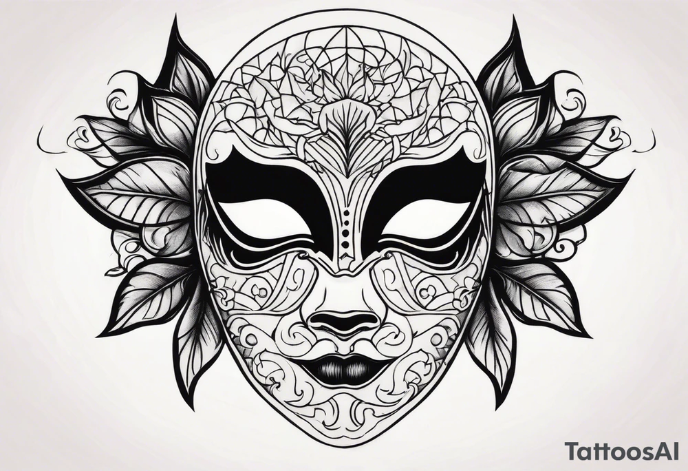 Vintage Halloween Mask tattoo idea