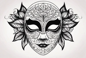 Vintage Halloween Mask tattoo idea