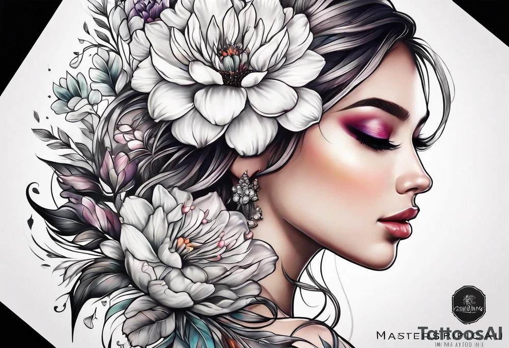 Floral Space Spine Tattoo tattoo idea