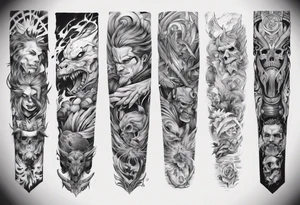 Manly arm sleeve, not mainstream, tattoo idea