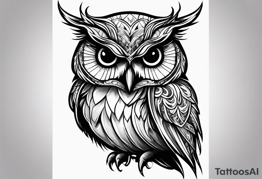 owl with a sheet over its head like a ghost tattoo idea