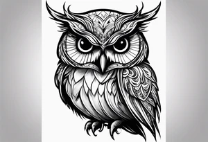 owl with a sheet over its head like a ghost tattoo idea