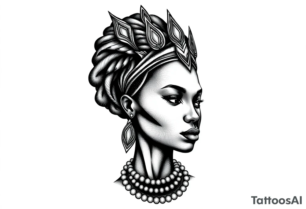 Black African goddess tattoo idea